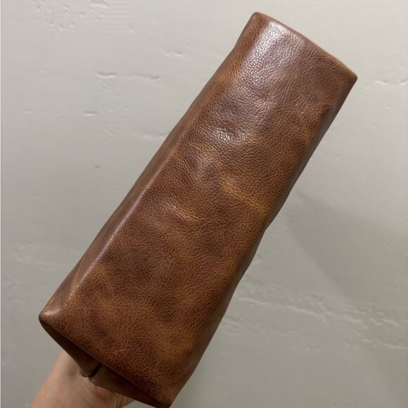 Crazy Horse Cowhide Handmade Custom Frame Push Lock Handbag/Multi Use Style - Picture 15 of 16